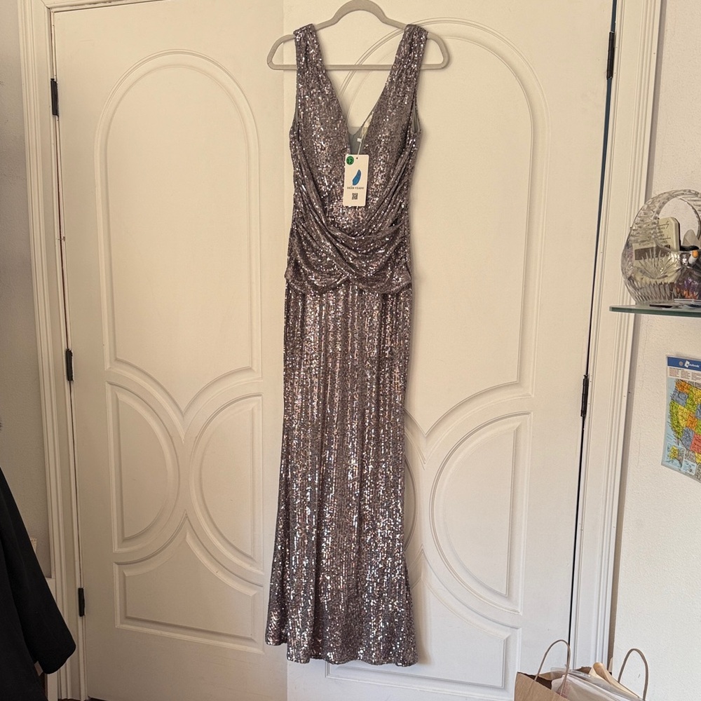 Silver Sequin Gown